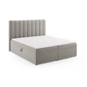 Siva boxspring postelja s prostorom za shranjevanje 180x200 cm Gina – Milo Casa