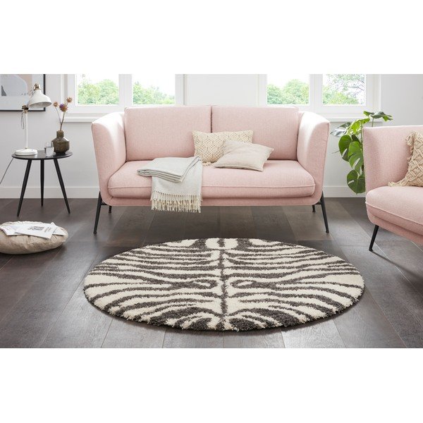 Siva/bež okrogla preproga ø 160 cm Striped Animal - Ragami-image-1