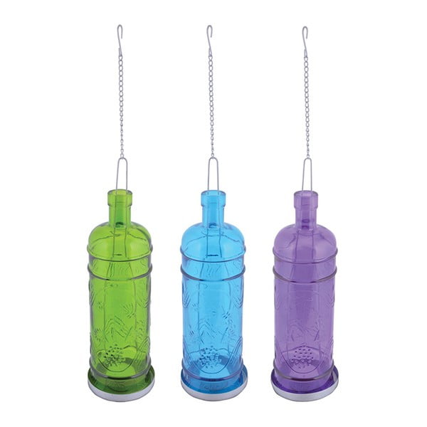 Komplet 3 visečih svečnikov Esschert Design Bottle