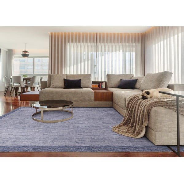 Temno modra volnena preproga 200x300 cm Linea – Agnella-image-1