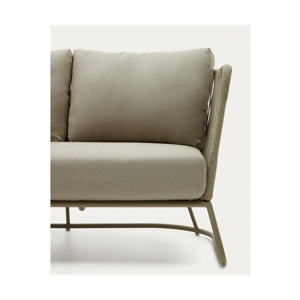 Kaki zelen jeklen vrtni kavč Saconca – Kave Home-image-3