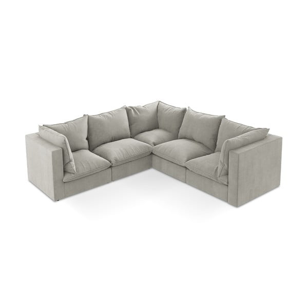 Svetlo siva kotna sedežna garnitura Manao – Makamii-image-1