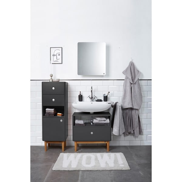 Antracitno siva visoka/stenska kopalniška omarica 40x100 cm Color Bath – Tom Tailor-image-1