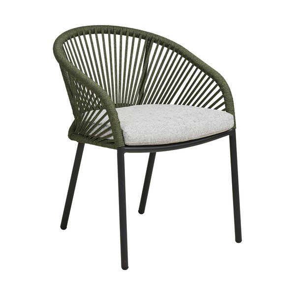 Zelen kovinski in oblazinjen vrtni stol Novella – House Nordic