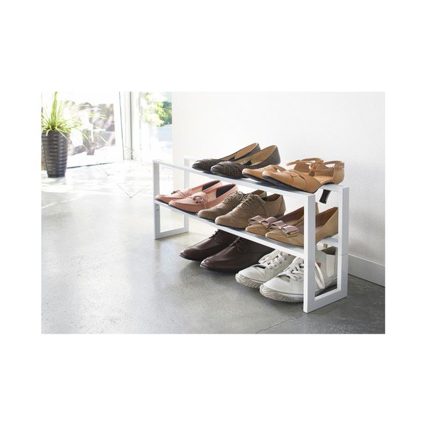 Belo kovinsko teleskopsko stojalo za čevlje Line – YAMAZAKI-image-2