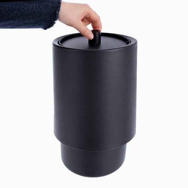 Črn plastičen koš za smeti 6 l – Orion-image-4