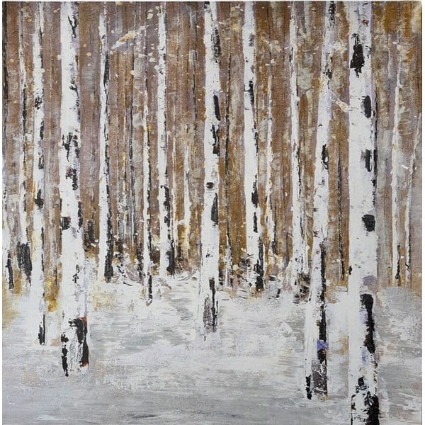 Ročno naslikana slika 70x70 cm Birch Wood – Wallity