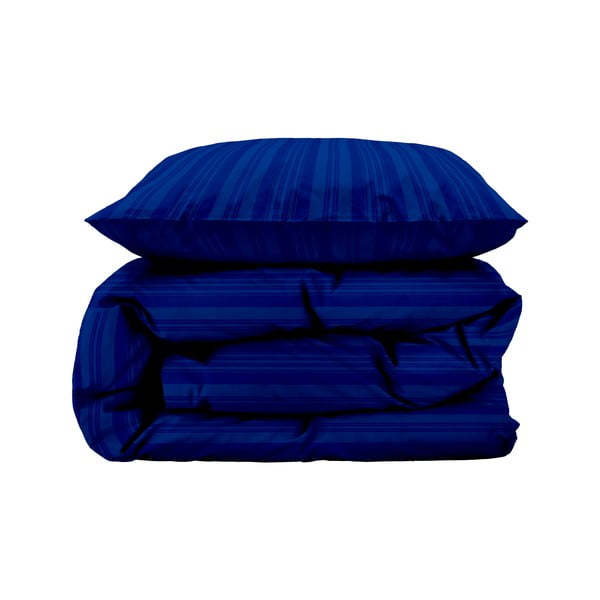 Temno modra podaljšana posteljnina za zakonsko posteljo iz damasta 200x220 cm Noble – Södahl