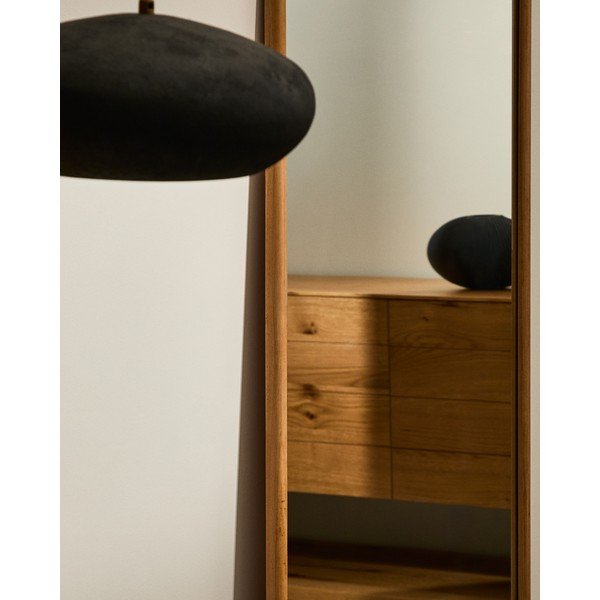 Stensko ogledalo z lesenim okvirjem 54x154 cm Milsa – Kave Home-image-2