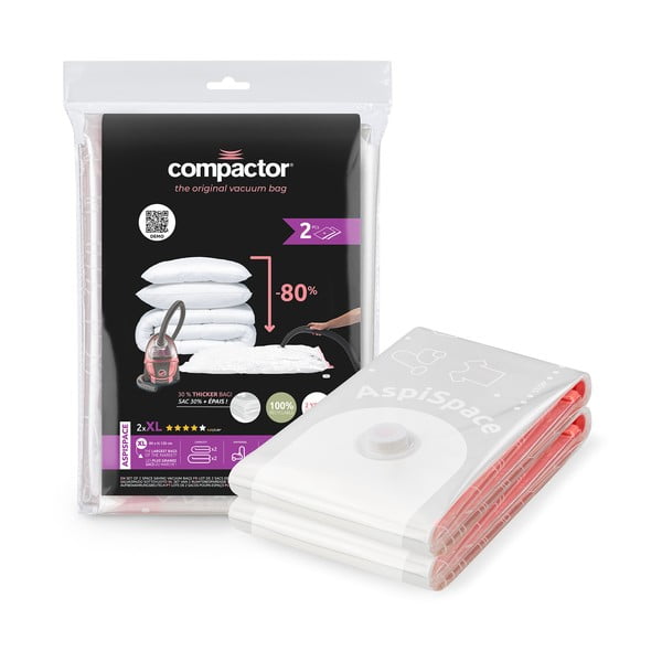 Vakuumske vreče za oblačila v kompletu 2 ks Premium Valve XL – Compactor