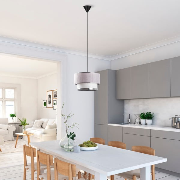 Siva/srebrna viseča svetilka s tekstilnim senčilom ø 30 cm Cake – Opviq lights-image-1