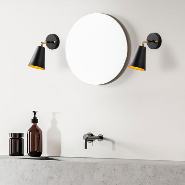 Črna/v zlati barvi stenska svetilka ø 10 cm Evander – Opviq lights-image-2