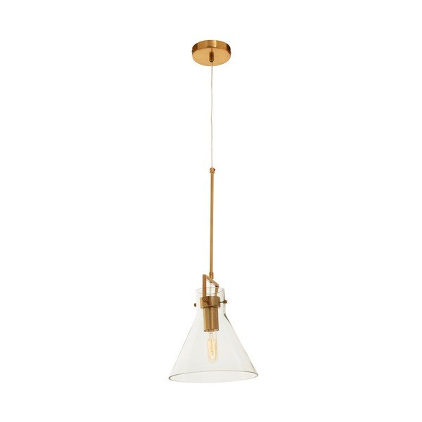 Kovinska viseča svetilka v zlati barvi s steklenim senčilom ø 25 cm Trieste – Premier Housewares