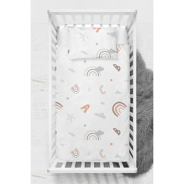 Bela posteljnina za otroško posteljico iz renforce bombaža 100x150 cm Abc – Mijolnir-image-2