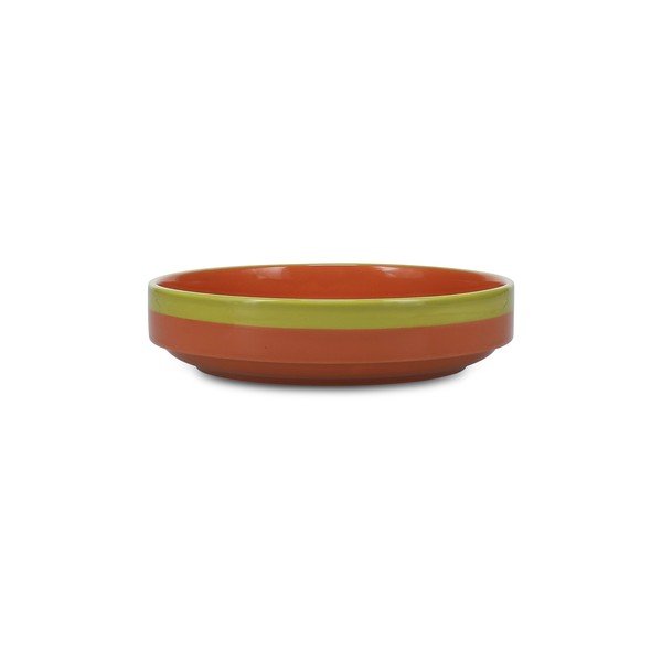 Zelen/oranžen jušni krožnik iz kamenine ø 21 cm Duo – ONA-image-2
