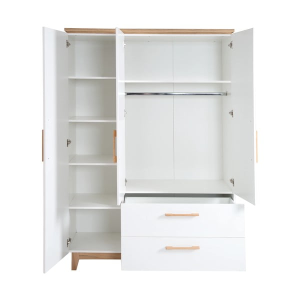 Bela otroška garderobna omara v hrastovem dekorju 135x200 cm Finn – Roba-image-3