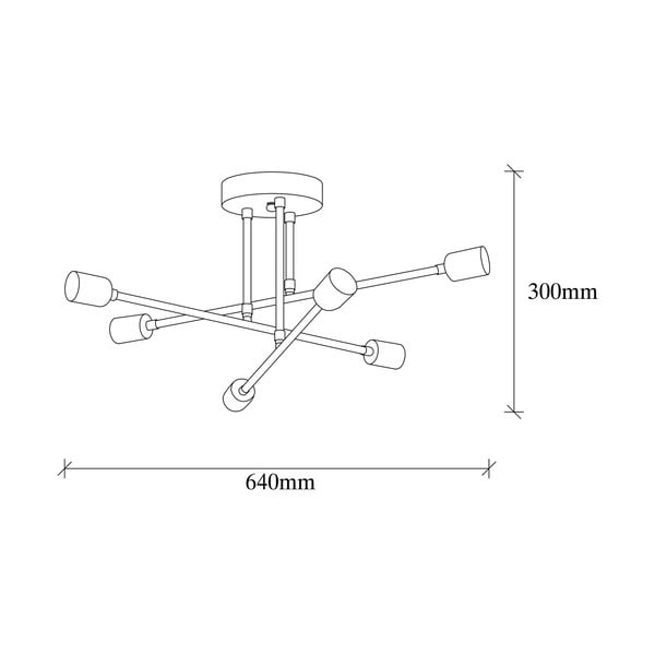 Stropna svetilka v bronasti barvi 64x64 cm Flower – Opviq lights-image-4