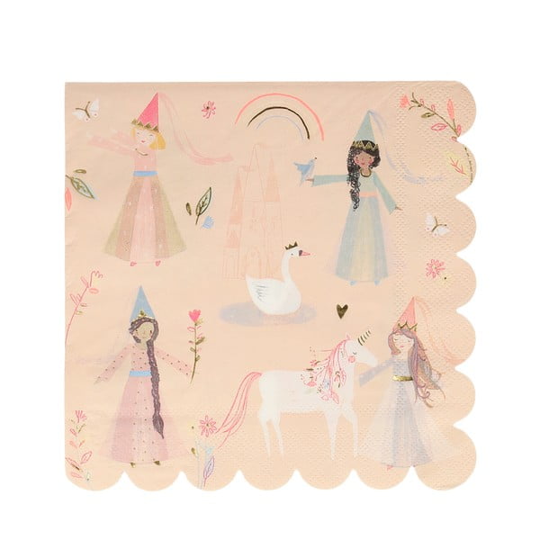 Papirnati prtički v kompletu 16 ks Princess – Meri Meri