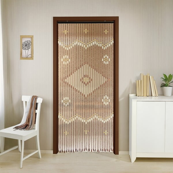 Bambusova zavesa za vrata v naravni barvi 90x200 cm Rhombus – Maximex-image-1