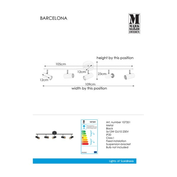 Črna stropna svetilka Markslöjd Barcelona-image-2
