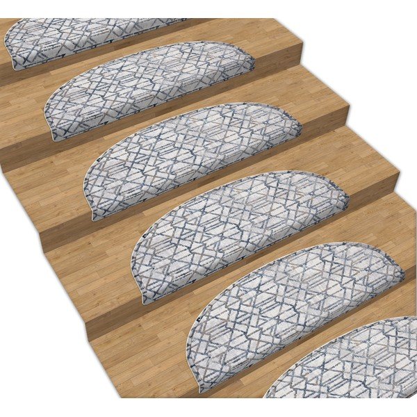 Komplet 16 sivih preprog za stopnice Vitaus Cottage Warmth, 65 x 20 cm-image-1
