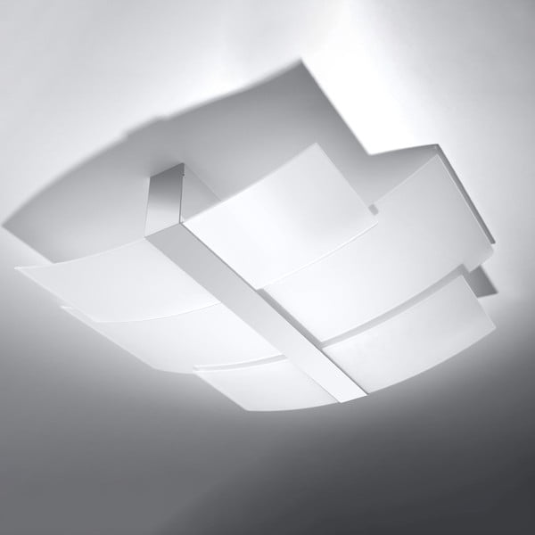 Bela stropna svetilka s steklenim senčnikom 53x61 cm Marett – Nice Lamps