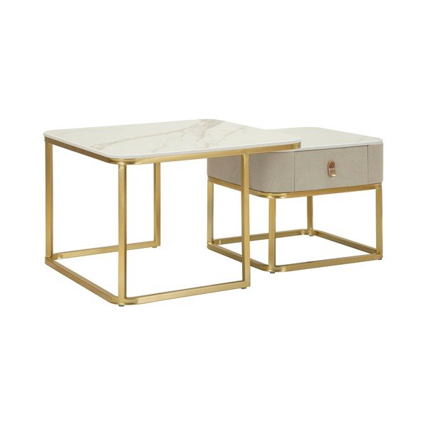 Mizice v kompletu 2 ks v marmornem dekorju v kremno beli in zlati barvi 50x70 cm Beauty – Mauro Ferretti-image-3