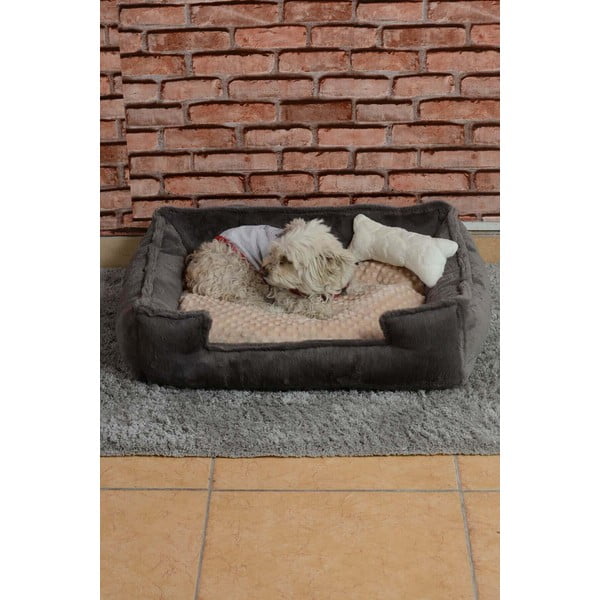 Siva plišasta postelja Nest - Lydia&Co-image-2