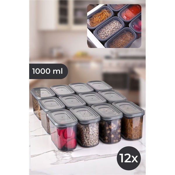 Posode za shranjevanje v kompletu 12 ks živil – Hermia-image-1