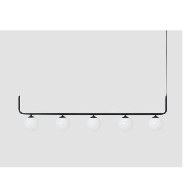 Črna viseča svetilka s steklenim senčnikom 142x142 cm Catkin - CustomForm-image-1