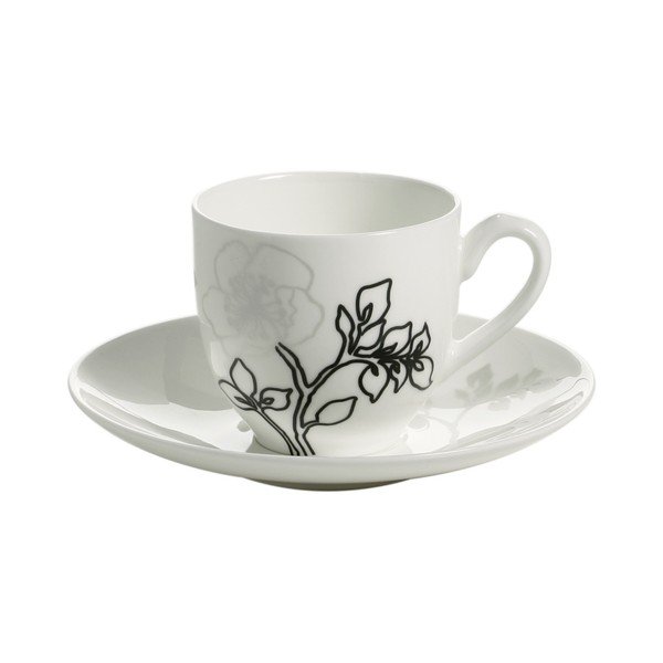 Komplet 4 skodelic in krožnikov za espresso iz kostnega porcelana Maxwell & Williams Moon Shadow, 100 ml