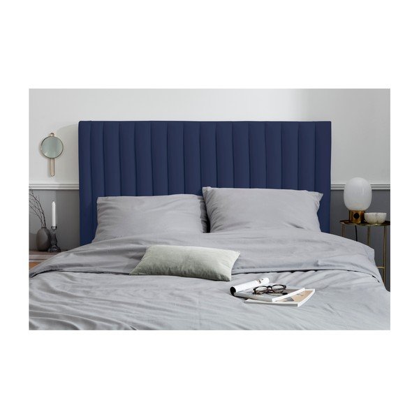 Temno modro oblazinjeno vzglavje 160x120 cm NJ - Cosmopolitan Design-image-3
