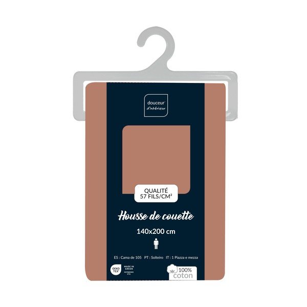 Rožnato-oranžna enojna bombažna prevleka za odejo 140x200 cm Lina – douceur d'intérieur-image-2