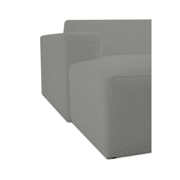 Siv modul za sedežno garnituro iz tkanine bouclé (levi kot) Roxy – Scandic-image-4