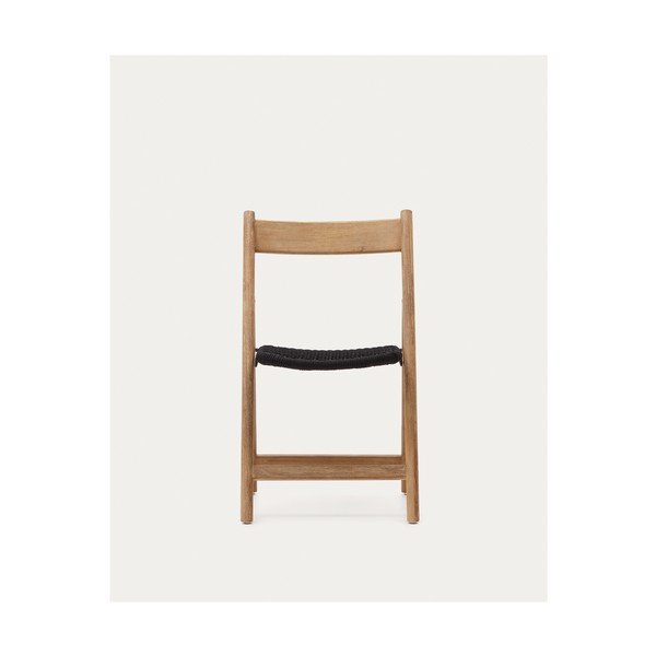 Leseni vrtni stol v črni in naravni barvi Dandara - Kave Home-image-3