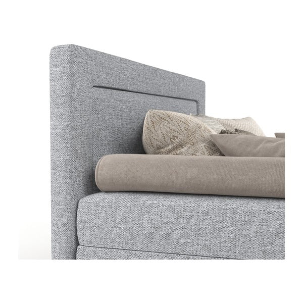 Siva oblazinjena postelja 100x200 cm Alba – Maison de Rêve-image-1