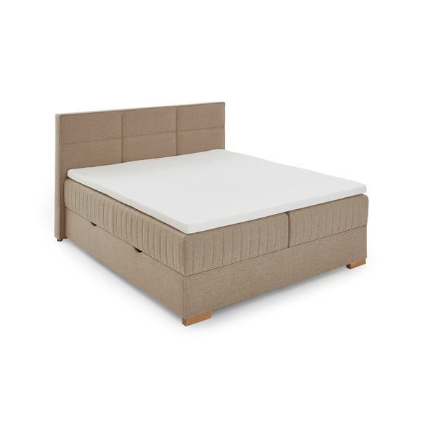 Bež boxspring postelja s prostorom za shranjevanje 180x200 cm Tambo – Meise Möbel