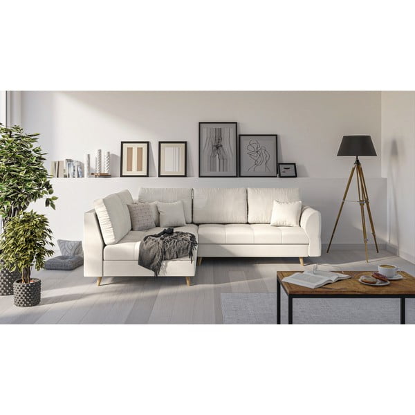 Kremno bela kotna sedežna garnitura (z levim kotom) Ariella – Ropez-image-1