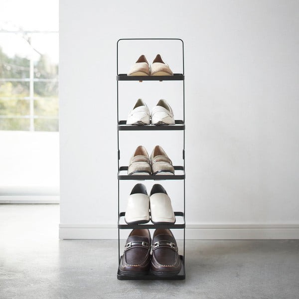 Črno kovinsko stojalo za čevlje Tower Shoe Rack – YAMAZAKI-image-1