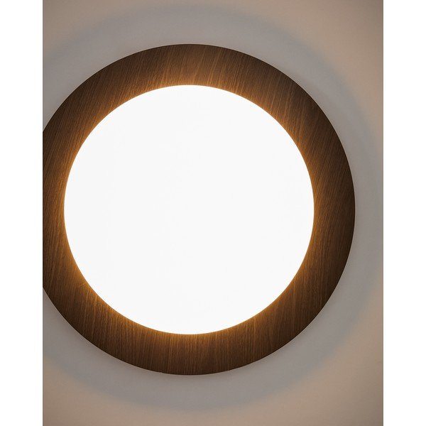 Temno rjava kovinska LED stenska svetilka ø 40 cm Novae – Kave Home-image-2