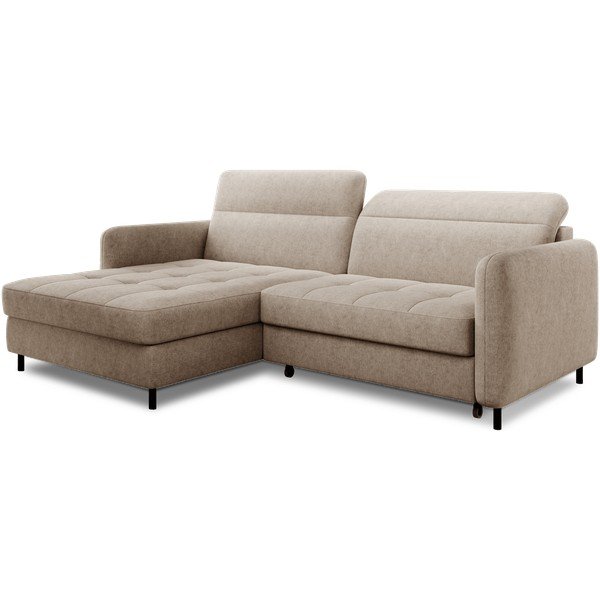 Bež raztegljiva/s prostorom za shranjevanje kotna sedežna garnitura iz šenilje (levi kot/z ležalnikom) Gomsi – ELTAP-image-2