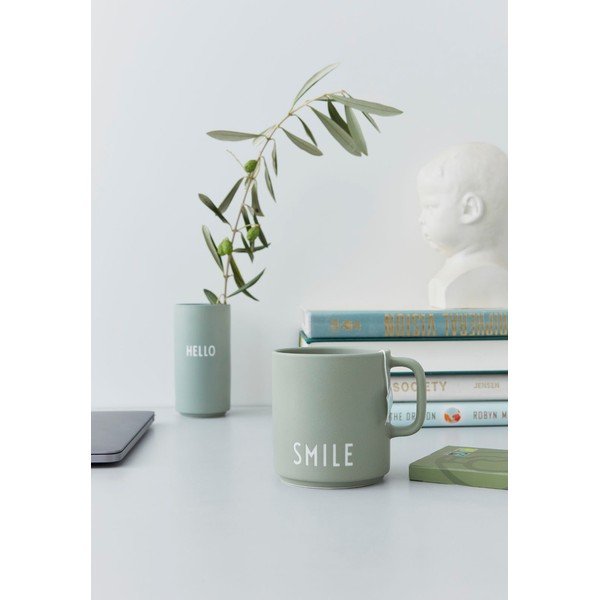 Zelen porcelanast lonček Design Letters Smile-image-2