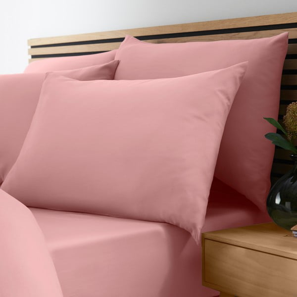 Rožnata napenjalna rjuha 135x190 cm So Soft Non-Iron – Catherine Lansfield-image-1