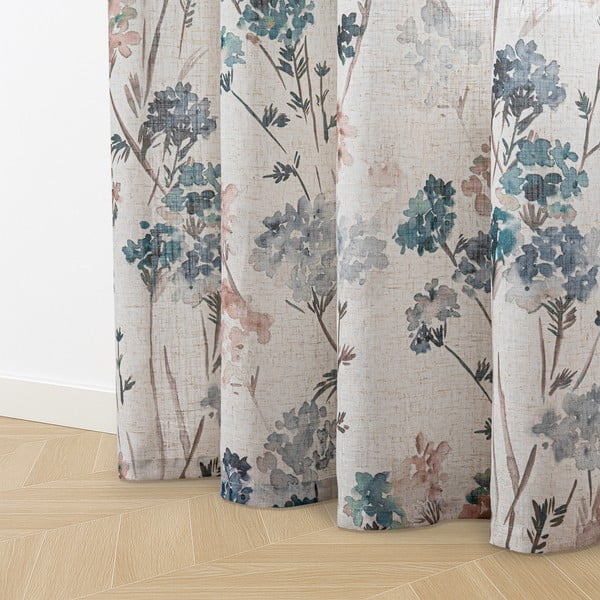 Svetlo modra/kremno bela zavesa 135x250 cm Flosi – Restilo-image-2