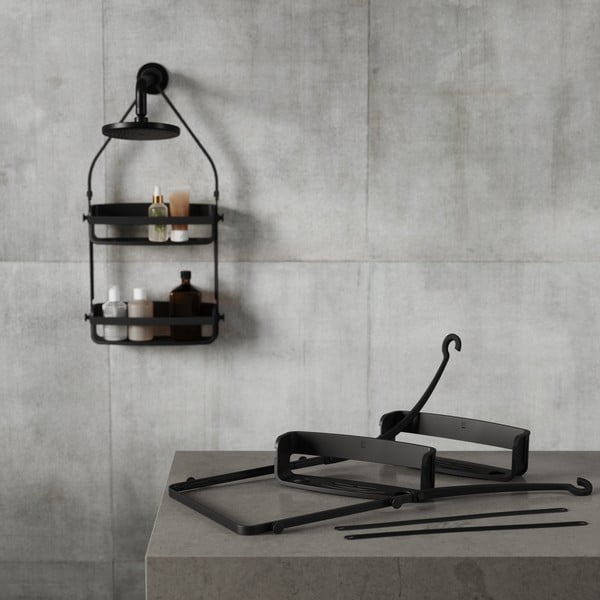 Črna viseča plastična polica za kopalnico Flex - Umbra-image-3