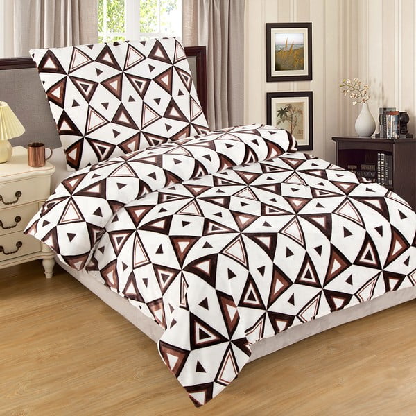 Belo-rjava posteljnina iz mikropliša 200x140 cm Samson - My House