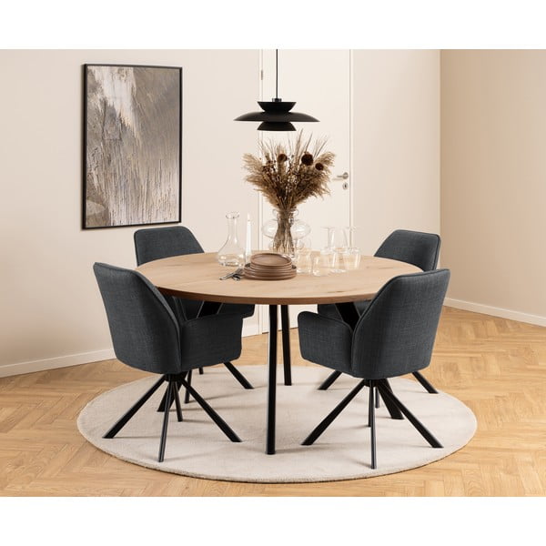 Temno sivi oblazinjeni jedilni stoli v kompletu z nasloni za roke 2 ks Glenda – Actona-image-1