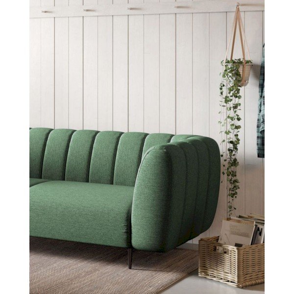 Temno zelena sedežna garnitura 210 cm Shel – Ghado-image-4