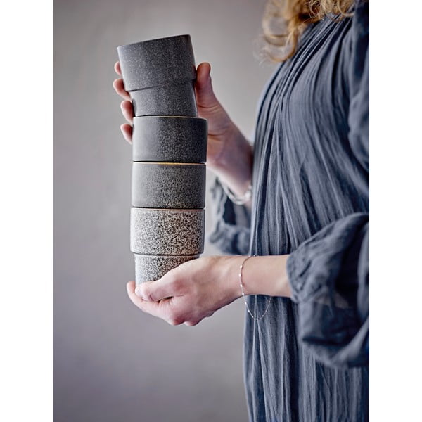 Rjave skodelice v kompletu za espresso 4 ks iz kamenine 150 ml Ewan – Bloomingville-image-1