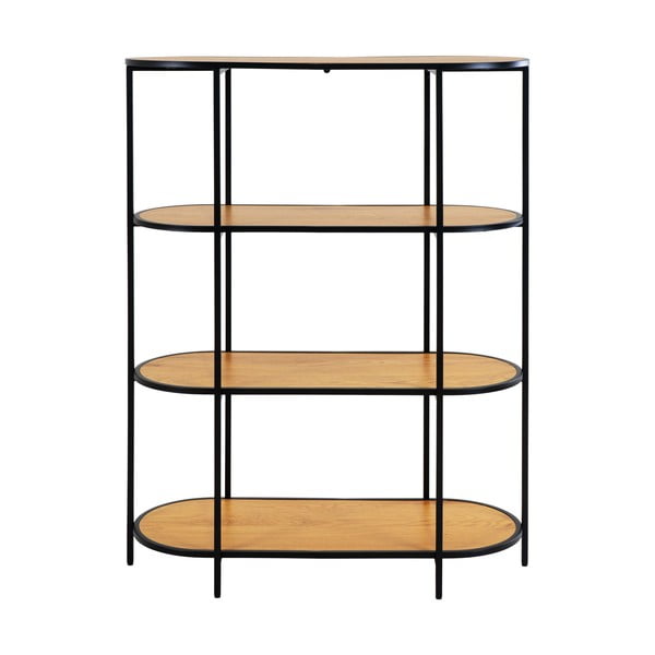 Črna knjižna omara iz hrastovega dekorja 36x111 cm Vita - House Nordic-image-3